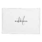 Moderne minimalistische naam van het witte-meisjes kussensloop (Achterkant)