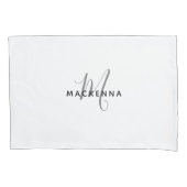 Moderne minimalistische naam van het witte-meisjes kussensloop (Voorkant)