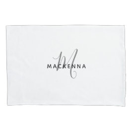 Moderne minimalistische naam van het witte-meisjes kussensloop