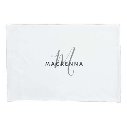 Moderne minimalistische naam van het witte-meisjes kussensloop (Voorkant)