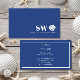 Moderne Minimalistische Naamse Schelp Initialen Mo Visitekaartje