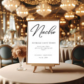Moderne minimalistische Nacho Bar Wedding Station  Reclamebord Met Voetstuk