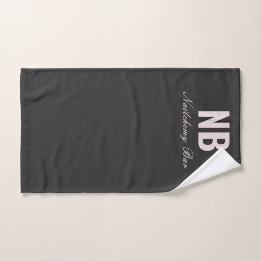Moderne minimalistische nagelsalon Custom Zwart Handdoek (Handdoek)