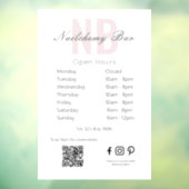 Moderne minimalistische nagelsalon Openingstijden  Raamsticker (Vel 3)