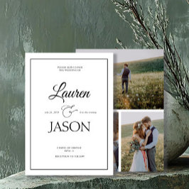 Moderne Minimalistische Namen Calligrafie Zwart 3 Kaart