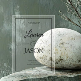 Moderne minimalistische namen kalligrafie zwart acryl uitnodigingen