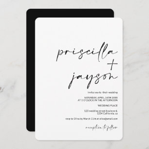 Moderne minimalistische namen kalligrafie zwarte b kaart