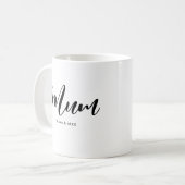 Moderne minimalistische namen met Moederdag Mum Koffiemok (Voorkant links)