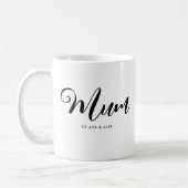 Moderne minimalistische namen met Moederdag Mum Koffiemok (Links)