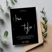 Moderne minimalistische namen script bruiloft kaart