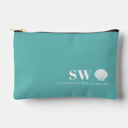 Moderne Minimalistische Nautilus Schelp Initialen Etui (Voorkant)