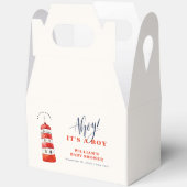 Moderne minimalistische nautische vuurtoren Baby s Bedankdoosjes (Open)