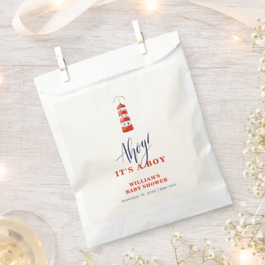 Moderne minimalistische nautische vuurtoren Baby s Bedankzakje (Geknipt)