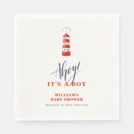 Moderne minimalistische nautische vuurtoren Baby s Servet