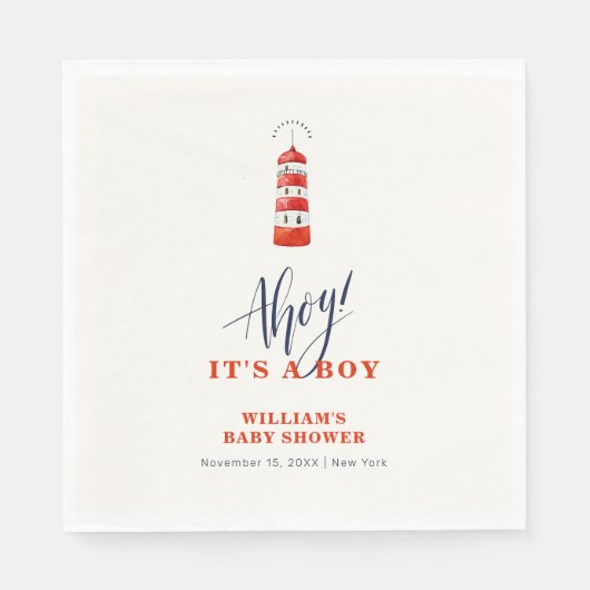 Moderne minimalistische nautische vuurtoren Baby s Servet (Voorkant)