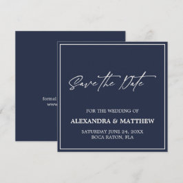Moderne Minimalistische Navy Blau  Save The Date