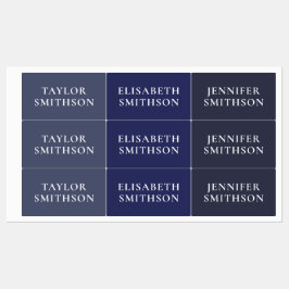 Moderne minimalistische Navy Blue Add Jouw naam Sc Labels