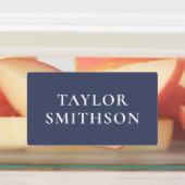 Moderne minimalistische Navy Blue Add Jouw naam Sc Labels (Aangebracht)