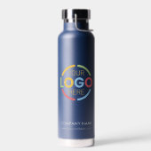 Moderne minimalistische Navy Blue Company Business Waterfles (Links)