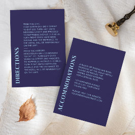 Moderne minimalistische Navy Blue Details Enclosur RSVP Kaartje