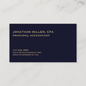 Moderne minimalistische Navy Blue Gold Logo Visitekaartje (Voorkant)