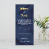 Moderne minimalistische Navy Blue & Gold Welkom Be (Staand voorkant)