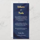 Moderne minimalistische Navy Blue & Gold Welkom Be (Voorkant)