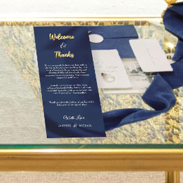 Moderne minimalistische Navy Blue & Gold Welkom Be