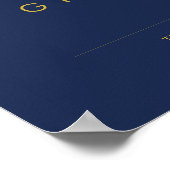 Moderne minimalistische Navy Blue | Gouden Kaarten Poster (Hoek)