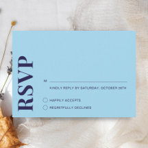 Moderne minimalistische Navy Blue Wedding RSVP Kaa