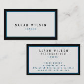 Moderne minimalistische navy zwarte visitekaartjes (Voorkant / Achterkant)