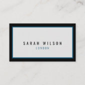 Moderne minimalistische navy zwarte visitekaartjes (Voorkant)