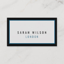 Moderne minimalistische navy zwarte visitekaartjes