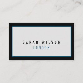 Moderne minimalistische navy zwarte visitekaartjes contactkaartje