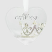 Moderne minimalistische neef familie kerst naam ornament (voorkant)