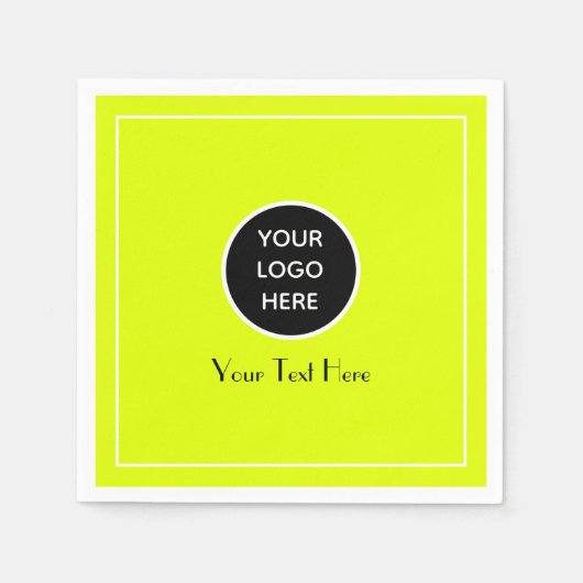 Moderne minimalistische Neon Yellow Business logo Servet (Voorkant)