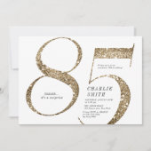 Moderne minimalistische nep goud glitters 85e verj kaart (Voorkant)