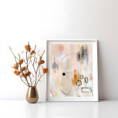 Moderne minimalistische neutrale abstracte kunst P Poster