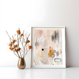 Moderne minimalistische neutrale abstracte kunst P Poster