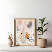 Moderne minimalistische neutrale abstracte kunst P Poster