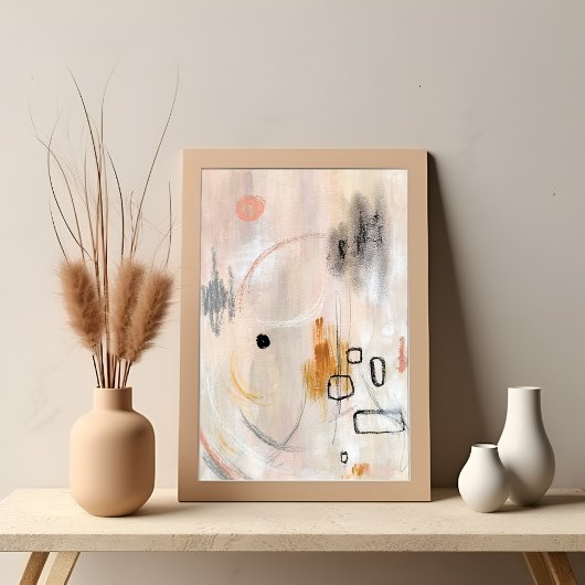 Moderne minimalistische neutrale abstracte kunst P Poster