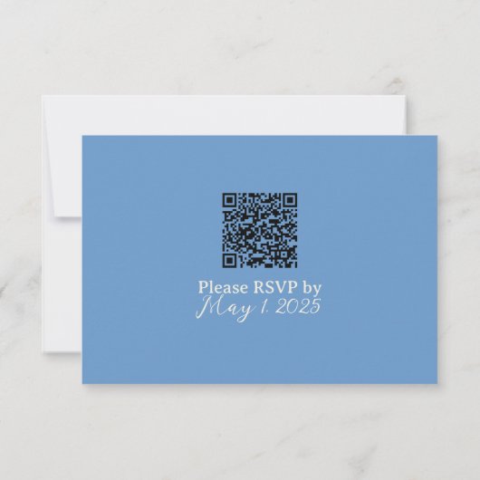 Moderne minimalistische neutrale bruiloft QR RSVP Kaartje (Achterkant)