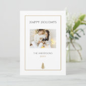 Moderne Minimalistische Neutrale Kerstkaart Met Éé (Staand voorkant)