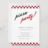 Moderne Minimalistische Neutrale Pizza Feest Uitno Kaart (Voorkant)