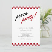 Moderne Minimalistische Neutrale Pizza Feest Uitno Kaart (Staand voorkant)