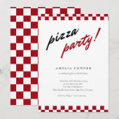 Moderne Minimalistische Neutrale Pizza Feest Uitno Kaart (Voorkant / Achterkant)