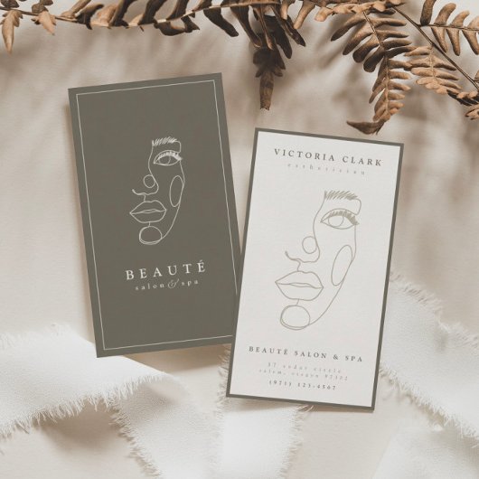 Moderne minimalistische neutrale salon & Spa Visitekaartje