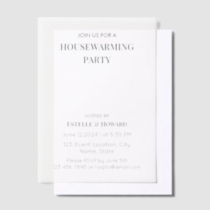 Moderne minimalistische New Home Housewarming Part Vellum Uitnodigingen