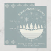 Moderne Minimalistische Niet-Denominatie Sneeuwvlo Feestdagenkaart (Voorkant / Achterkant)