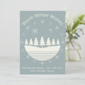 Moderne Minimalistische Niet-Denominatie Sneeuwvlo Feestdagenkaart (Staand voorkant)